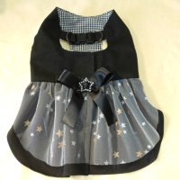 黒　× キラキラ星のチュールレース　ハーネスワンピース【４S・３Ｓ・２Ｓ・２SL・S】