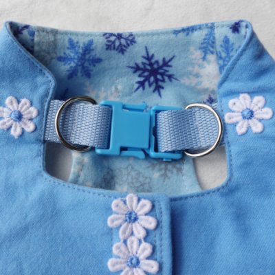 画像2: ブルーフランネル お花モチーフレース ハーネスセミロングベスト【4S・3S・2S・2SL・S】
